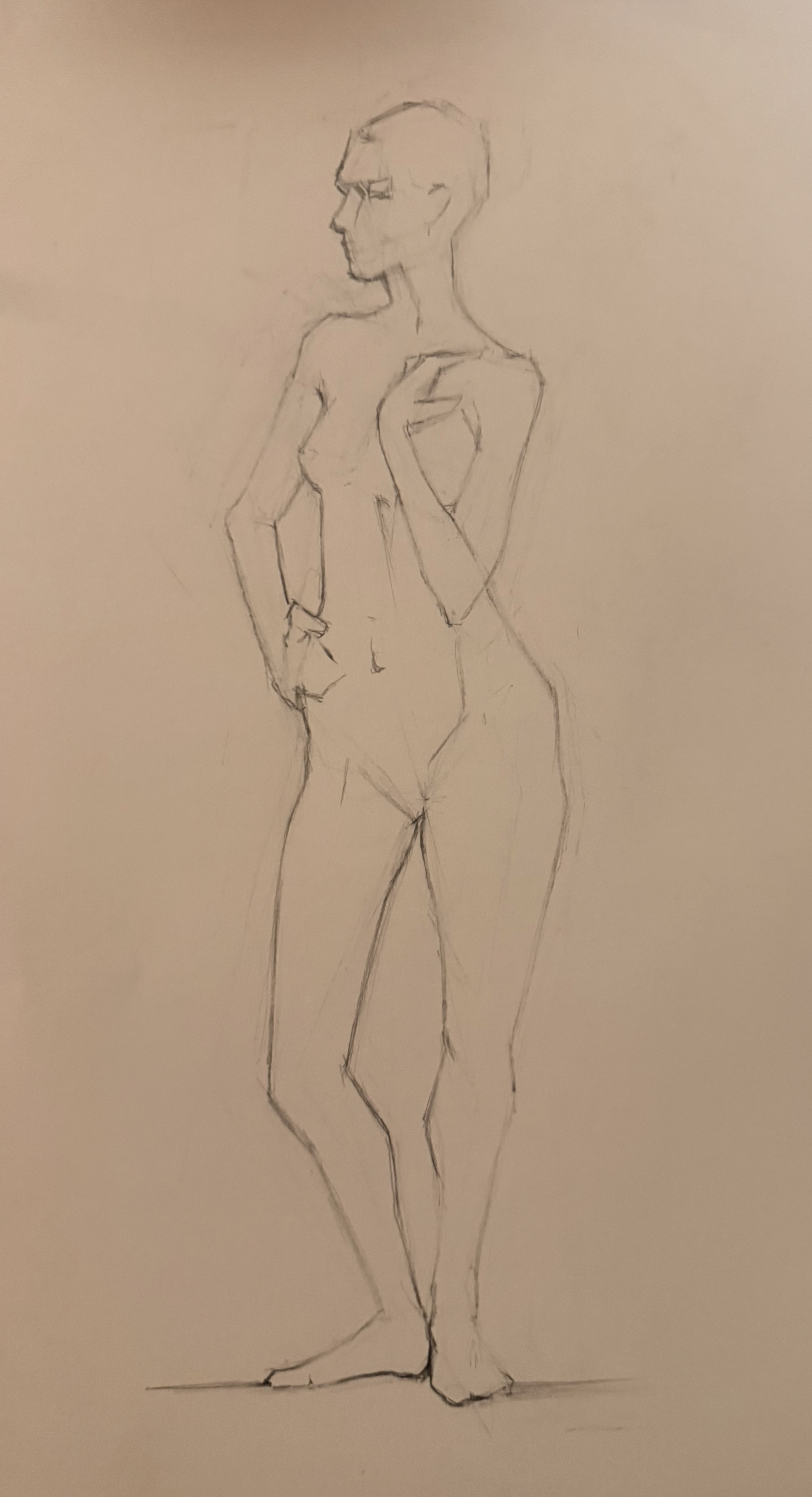Ahna Contraposta &mdash; graphite standing figure