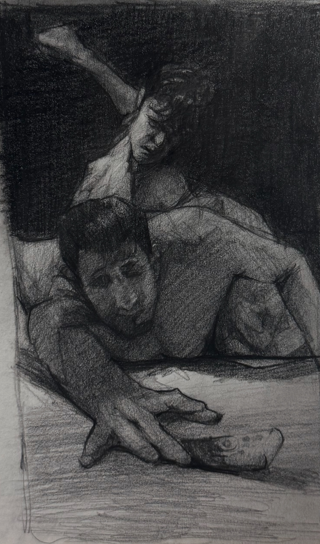 Movie Night &mdash; charcoal figure drawing