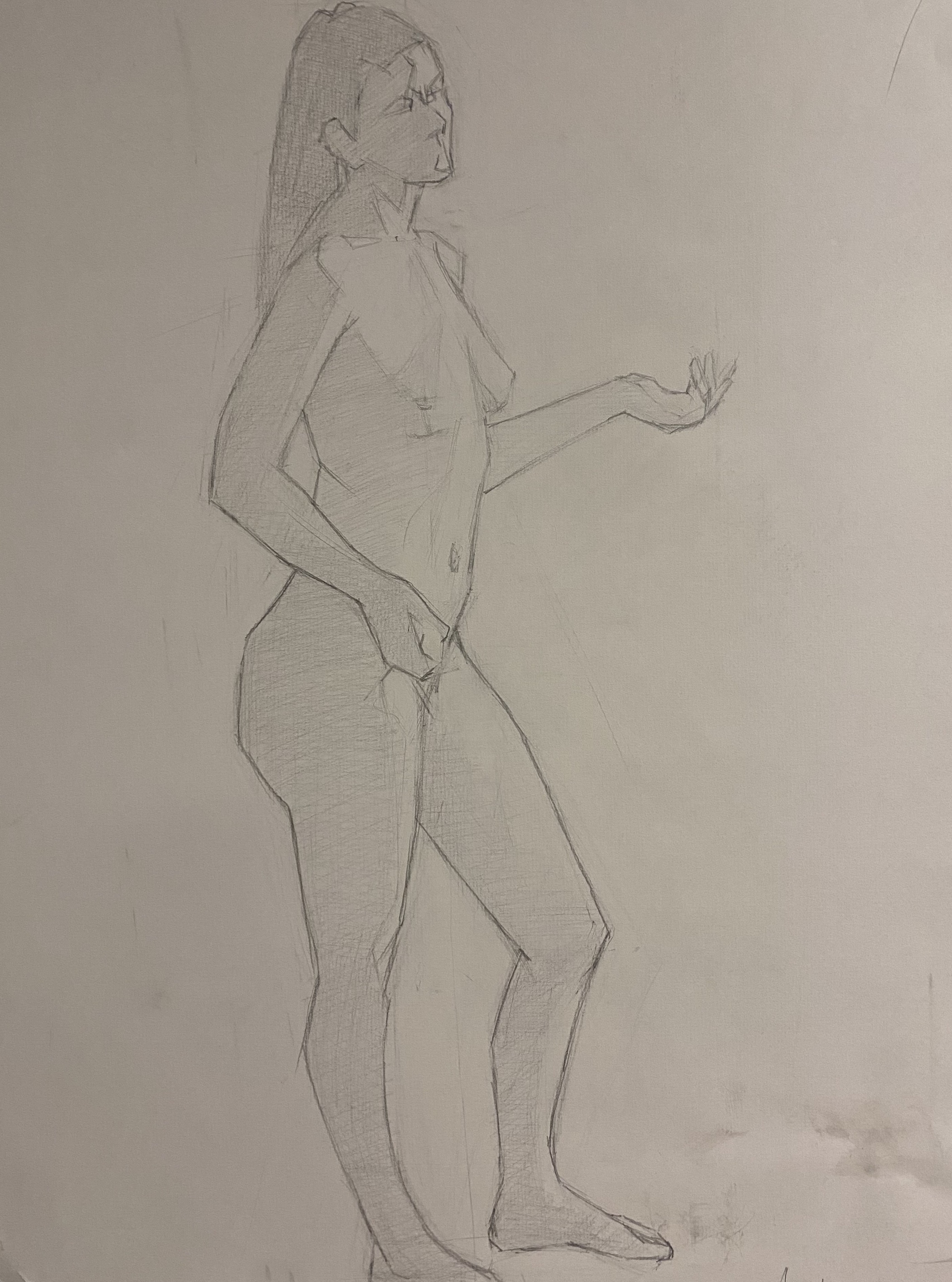 Sarah &mdash; graphite standing figure